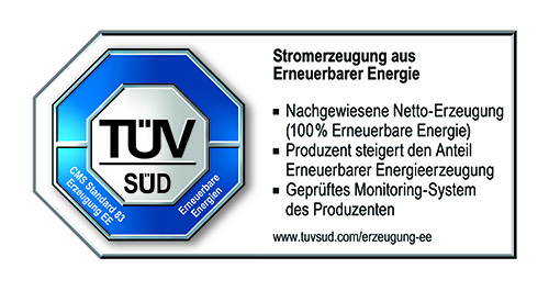 TÜV geprüfte erneuerbare Energie